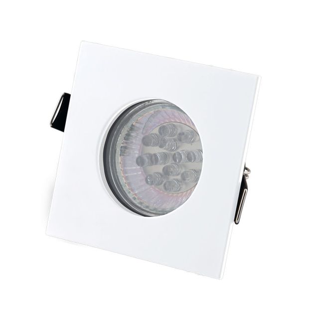 Maxlight Square - Einbaustrahler - 80 x 80 mm, Ø 68 mm Einbaumaß - IP44 - weiß