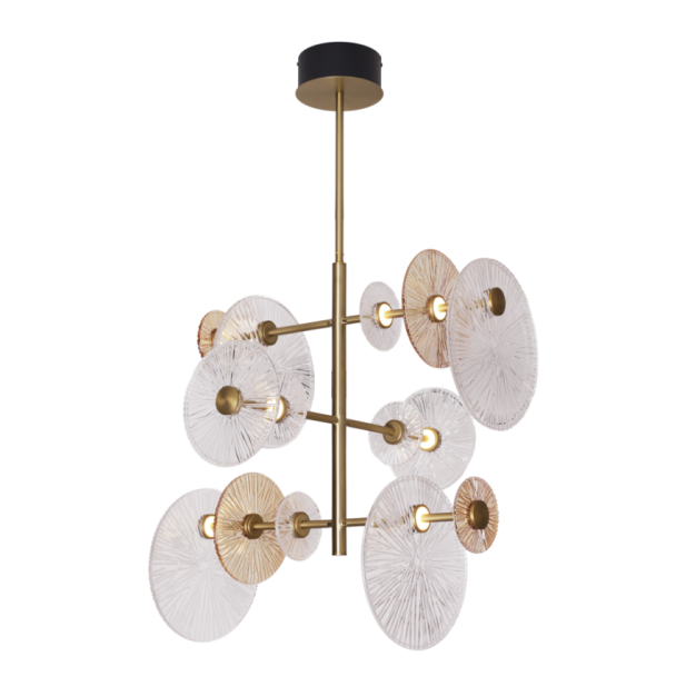 Maxlight Allure - Pendelleuchte - Ø 60 x 105 cm - 14 x 3W LED inkl. - matt gold