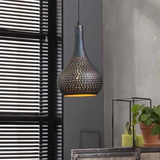 Vico Perforiert - Pendelleuchte - Ø 25 x 150 cm - schwarz braun