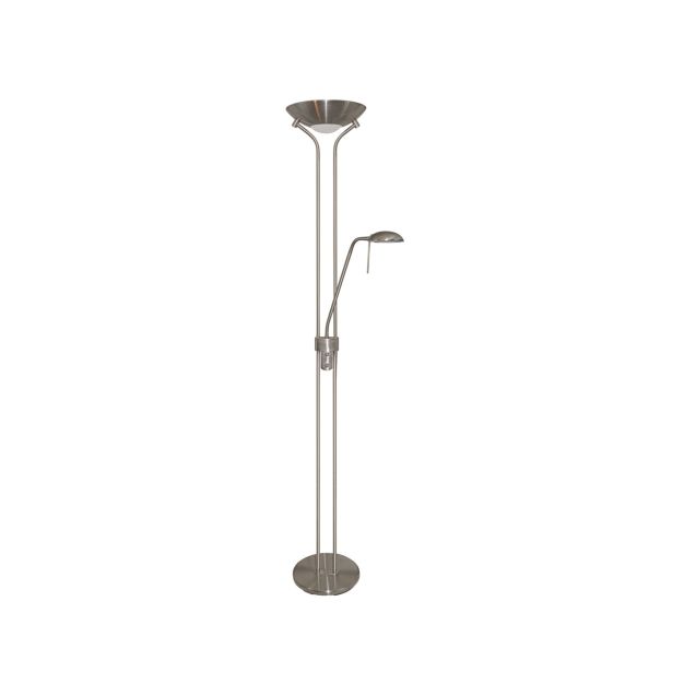 Searchlight Mother & Child - Stehleuchte mit Doppeldimmer - 180 cm - satiniert silber
