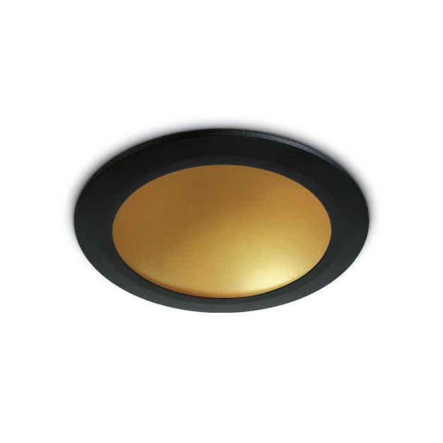 ONE Light Dark Light Dome Reflector - Deckeneinbauleuchte - Ø 17 x 5 cm - 16W LED inkl. - schwarz und messing