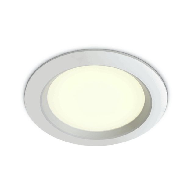 ONE Light Budget Downlight Range - Einbaustrahler - Ø 160 mm, Ø 130 mm Einbaugröße - 15W LED inkl. - weiß - Lichtfarbe warmweiß