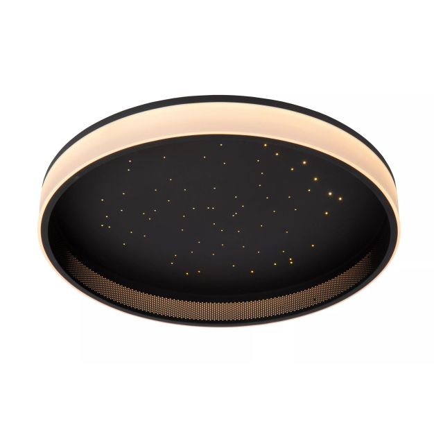 Lucide Estreja - Deckenleuchte mit Fernbedienung - Ø 40 x 9 cm - 40W + 10W LED inkl. - schwarz