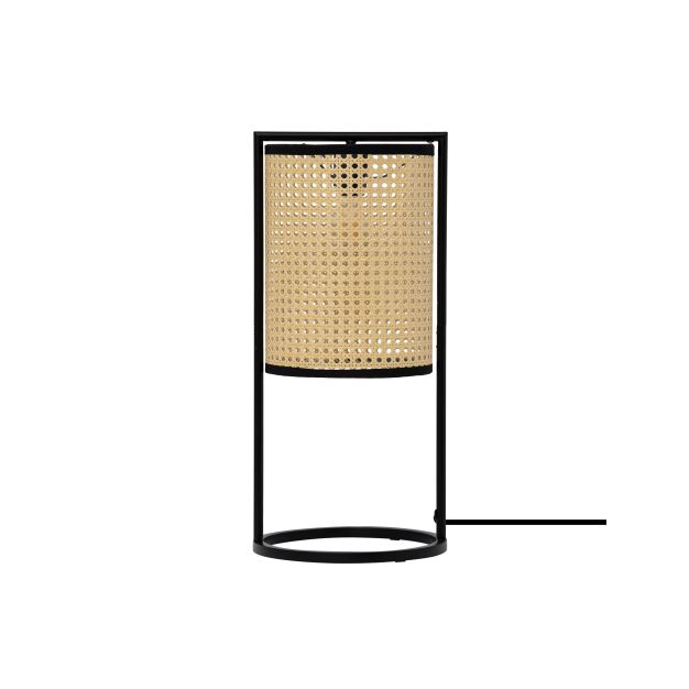 Nova Luce Erto - tischleuchte - Ø 26 x 56 cm - Sand schwarz und Rattan