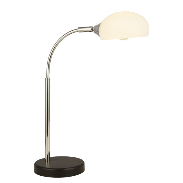 Searchlight Astro - Tischleuchte - 15 x 49 cm - Schwarz, Chrom und Opal
