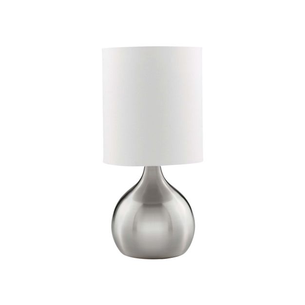 Searchlight Touch - Tischleuchte - 29 cm - 3 Stufen dimmbar - weiß und satiniert silber