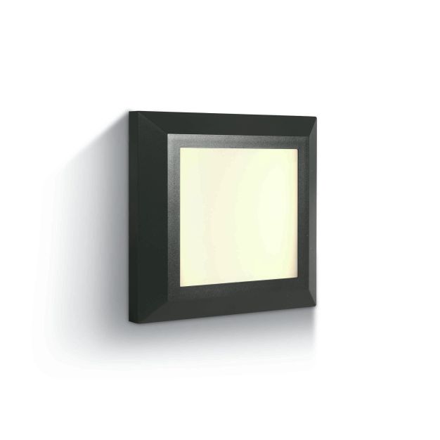 ONE Light Outdoor Allgemeinbeleuchtung - Außenwandleuchte - 12,4 x 2,7 x 12,4 cm - 3,5W LED inkl. - IP65 - anthrazit