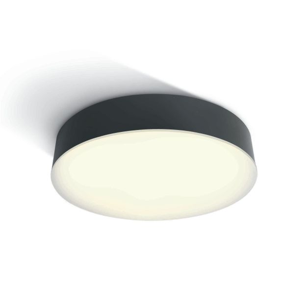 ONE Light LED Plafo Range - Außen-Deckenleuchte - Ø 32 x 6,3 cm - 21W LED inkl. - IP65 - anthrazit - warmweiße Lichtfarbe