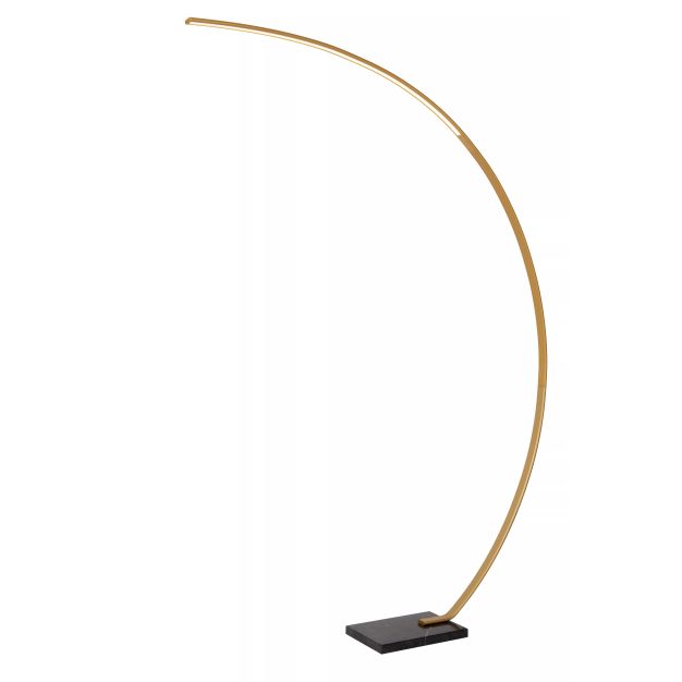 Lucide Curve - Stehleuchte - 140,4 x 22 x 192 cm - 15W LED mit Dimmfunktion inkl. - Schwarz und Messing