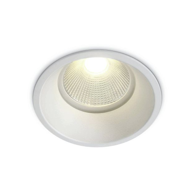 ONE Light COB Dark Light Range - Einbaustrahler - Ø 82 mm, Ø 75 mm Einbaugröße - 12W LED inkl - IP44 - weiß - Lichtfarbe extra warmweiß