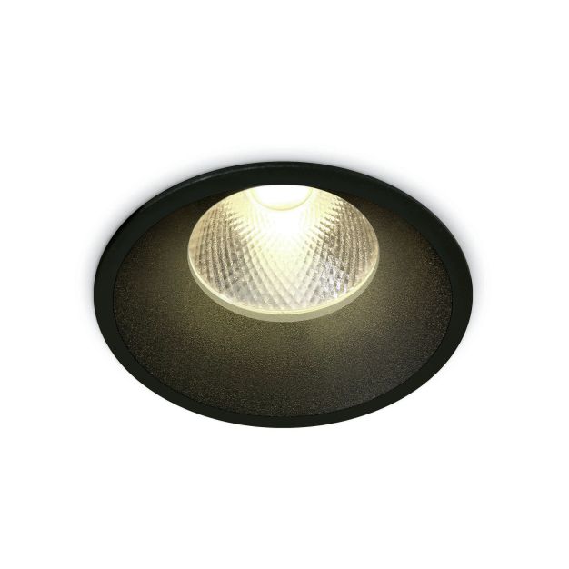ONE Light Dark Light Range - Einbaustrahler - Ø 90 mm, Ø 82 mm Einbaumaß - 12W LED inkl. - schwarz - Lichtfarbe warmweiß