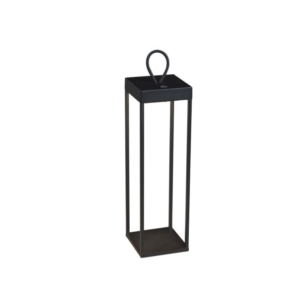 Konstsmide Ravello Big - tragbare Stehleuchte mit USB-Anschluss - 15 x 50 x 15 cm - 2.2W dimmbare LED inkl. - IP54 - schwarz