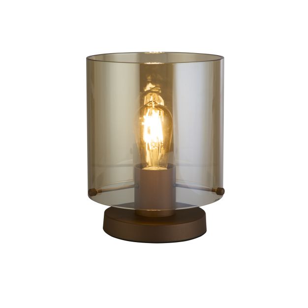 Searchlight Sweden - Tischleuchte - Ø 20 x 26 cm - mokka und bernsteinfarben
