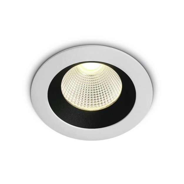 ONE Light Dark Light Range - Einbaustrahler - Ø 85 mm, Ø 75 mm Einbaumaß - 12W dimmbare LED inkl. - IP65 - weiß - Lichtfarbe warmweiß
