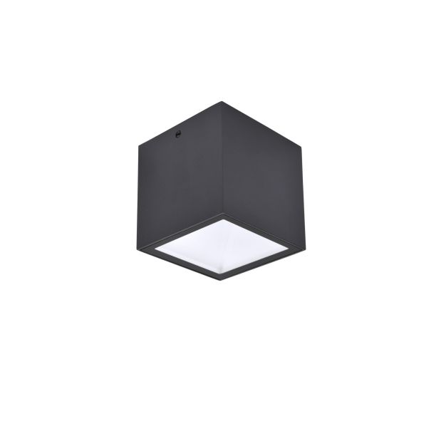 Lutec Gemini - Außen-Deckenleuchte LED - 8,5 x 8,5 x 8,5 cm - 6,9W LED inkl. - IP65 - dunkelgrau