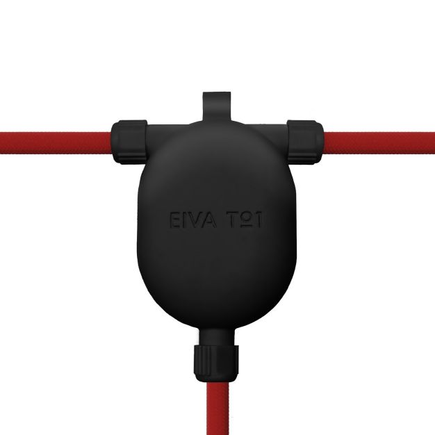 Creative Cables EIVA 3-Wege - Silikon-Kabelhalter - 7,5 x 11,5 x 2,6 cm - IP65 - schwarz