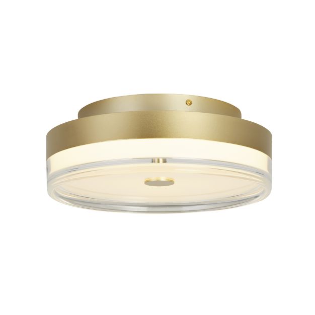Searchlight Cyprus - Deckenleuchte - Ø 30 x 11 cm - 21W dimmbare LED inkl - gold und transparent