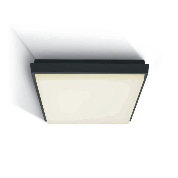 ONE Light Outdoor Slim LED - Außen-Deckenleuchte - 23,8 x 23,8 x 4,6 cm - 25W LED inkl. - IP54 - anthrazit