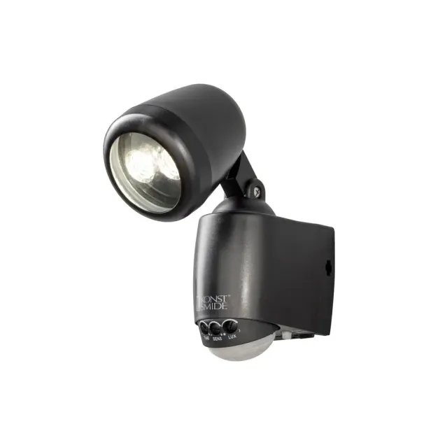 Konstsmide Prato - Außenwandleuchte mit Batteriebetrieb - 6,5 x 14 x 20,5 cm - 1W LED inkl. - IP44 - schwarz