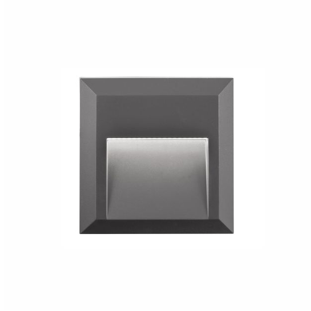 Nova Luce Pulsar - Außenwandleuchte - 12 x 3 x 12 cm - 2W LED inkl. - IP54 - dunkelgrau