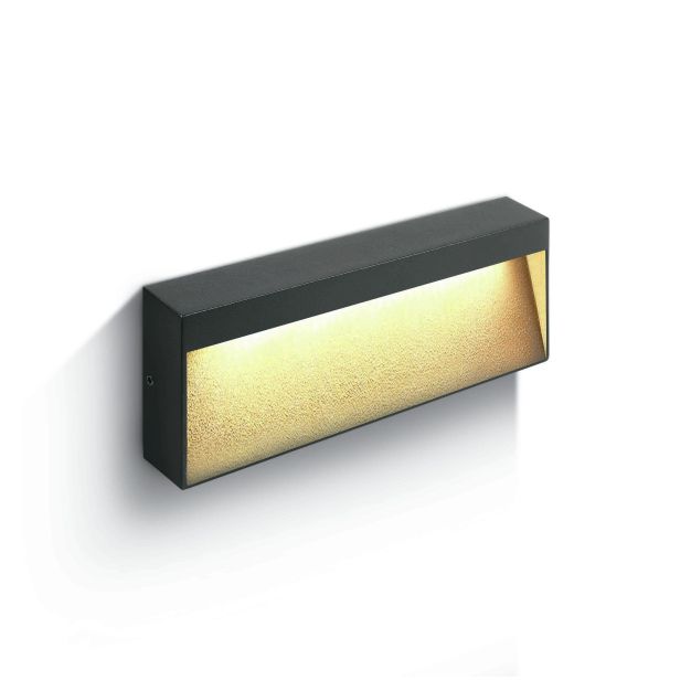 ONE Light Square Indoor/Outdoor Wall Dark Lights - Außenwandleuchte - 20 x 80 x 3,2 cm - 6W LED inkl. - IP54 - anthrazit
