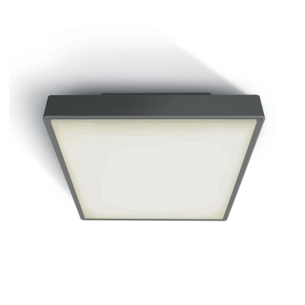 ONE Light LED Plafo Outdoor Square - Außen-Deckenleuchte - 22,1 x 22,1 x 5,7 cm - 16W LED inkl. - IP65 - anthrazit
