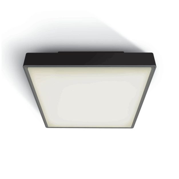 ONE Light E27 Plafo Outdoor Square - Deckenleuchte für den Außenbereich - 29,5 x 29,5 x 10,5 cm - IP65 - schwarz