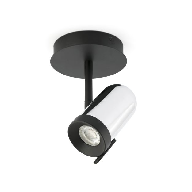 Faro Orleans - Aufbaustrahler 1L - Ø 11,2 x 21 x 11,8 cm - Chrom und Schwarz