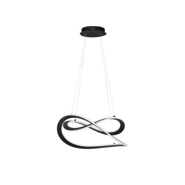 Nova Luce Celestia - Hängelampe -  Ø 60 x 120 cm - 87W dimmbar LED inkl. - schwarz