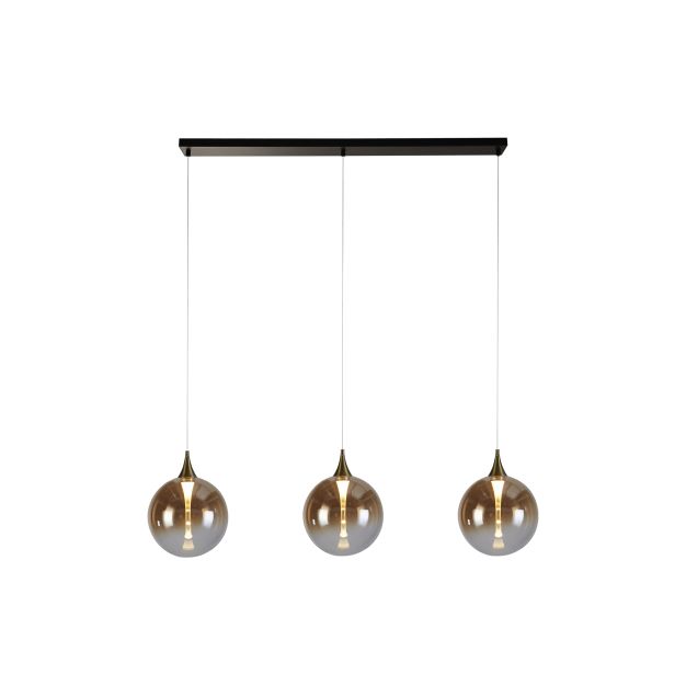 Searchlight Alchemy - Pendelleuchte - 68 x 150 cm - 13W dimmbare LED inkl - schwarz, gold und bernsteinfarben