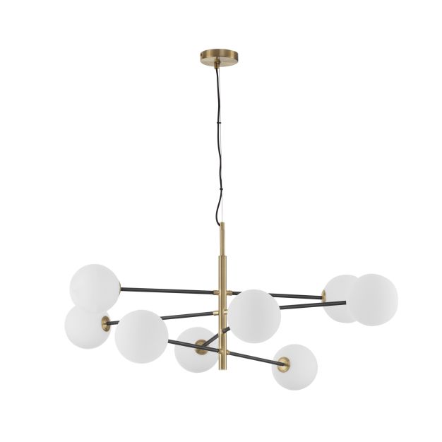 Nova Luce Vitra - Pendelleuchte - 120 x 103 x 145 cm - satiniertes Gold und Schwarz