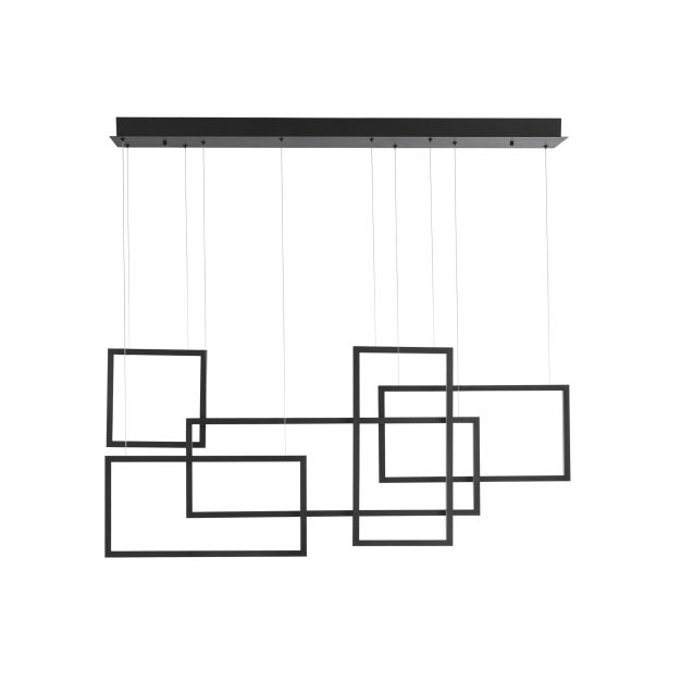 Nova Luce Cornice - Pendelleuchte - 120 x 160 cm - 80W dimmbare LED inkl. - Sand schwarz