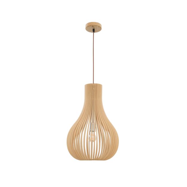 Nova Luce Soho - Hängeleuchte - Ø 38 x 245 cm - Naturholz und Braun