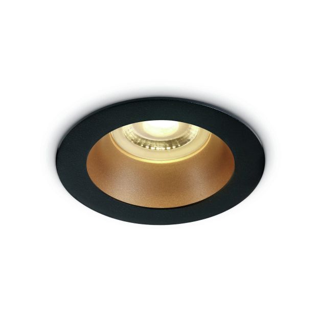 ONE Light Chill Out Range - Einbaustrahler - Ø 79 mm, Ø 70 mm Einbaugröße - Schwarz und Messing