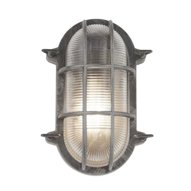 Searchlight Bulkhead - Außen-Decken-/Wandleuchte - 16 x 25 cm - IP44 - schwarz-silber