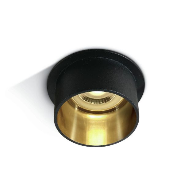 ONE Light Recessed Cylinders - Einbaustrahler - Ø 68 mm, Ø 62 mm Einbaugröße - schwarz und gold