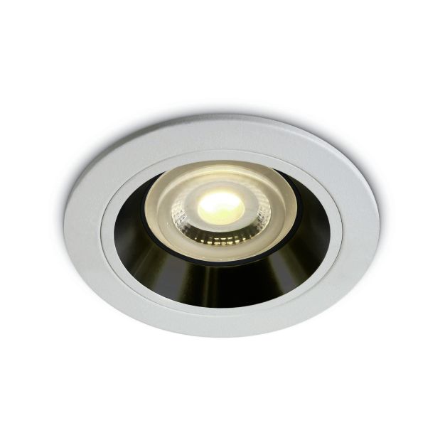 ONE Light Dark Light Dual Ring - Einbaustrahler - Ø 92 mm, Ø 78 mm Einbaugröße - weiß und schwarz