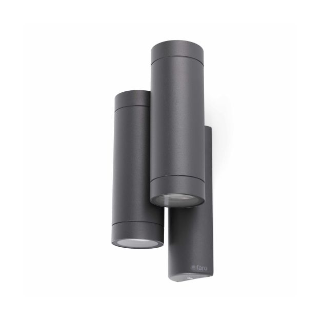 Faro Steps - Wandleuchte - 14 x 10 x 27 cm - IP44 - dunkelgrau