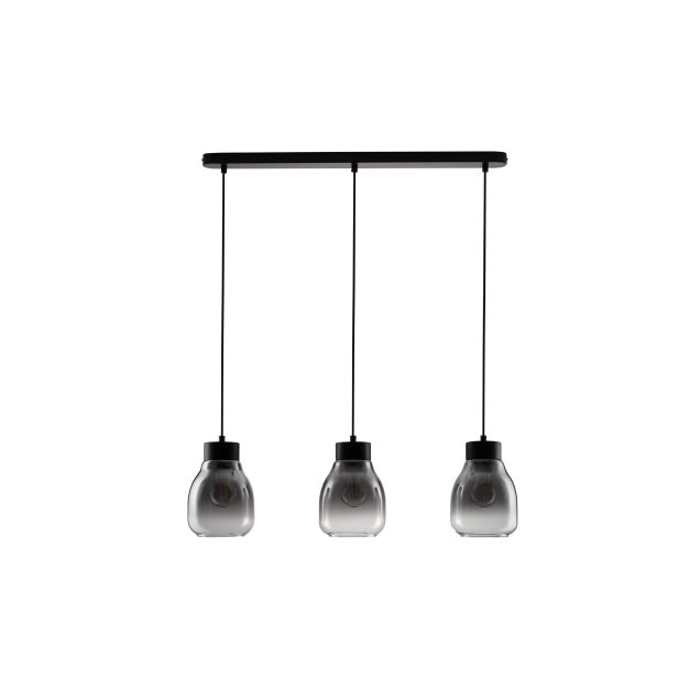 Nova Luce Blacu - Hängelampe - 75 x 120 x 15 cm - rauchiger Farbverlauf und Schwarz