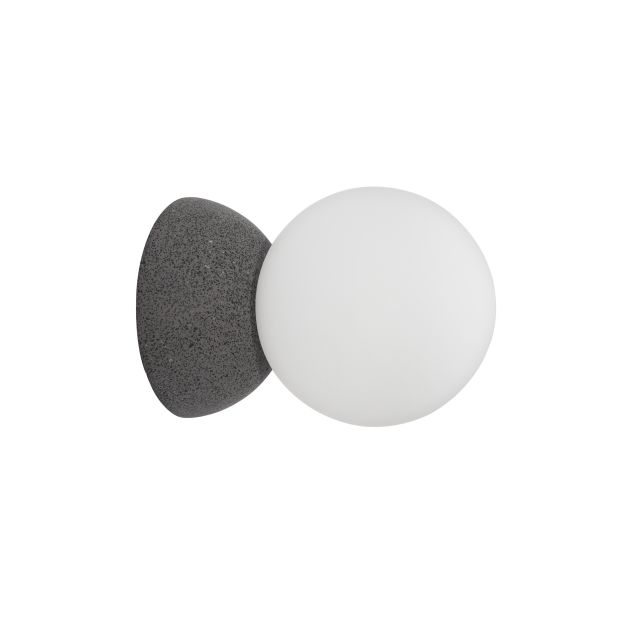 Nova Luce Zero - Wandleuchte - 10 x 14 x 10 cm - grau und opal