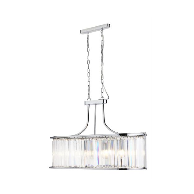 Searchlight Victoria - Pendelleuchte - 78 x 30 x 150 cm - Chrom und transparent