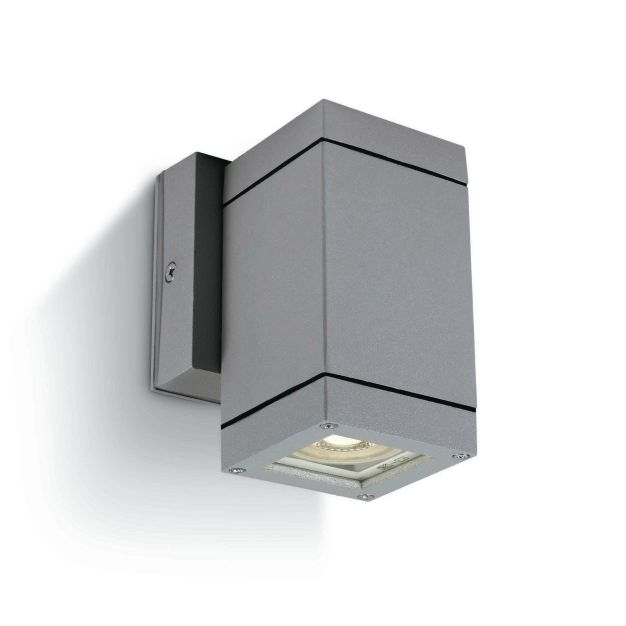 ONE Light GU10 Outdoor Cubes - Außenwandleuchte - 6,3 x 11,5 cm - IP54 - grau