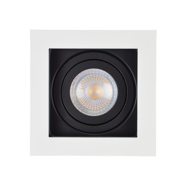 Projectlight Bloq 1 - Einbaustrahler - 100 x 100 mm, 92 x 92 mm Einbaumaß - weiß und schwarz