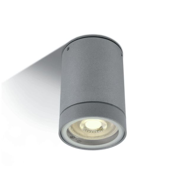 ONE Light GU10 Outdoor Cylinders - Deckenleuchte für den Außenbereich - Ø 6,5 x 9,5 cm - IP54 - grau