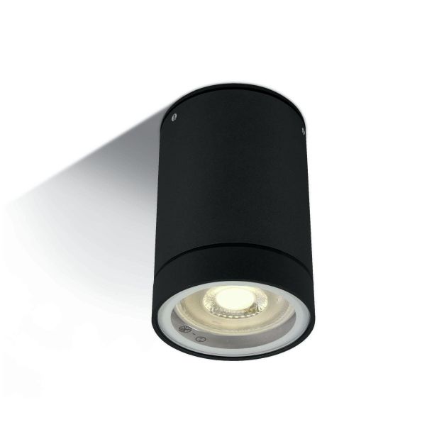 ONE Light GU10 Outdoor Cylinders - Deckenleuchte für den Außenbereich - Ø 6,5 x 9,5 cm - IP54 - schwarz