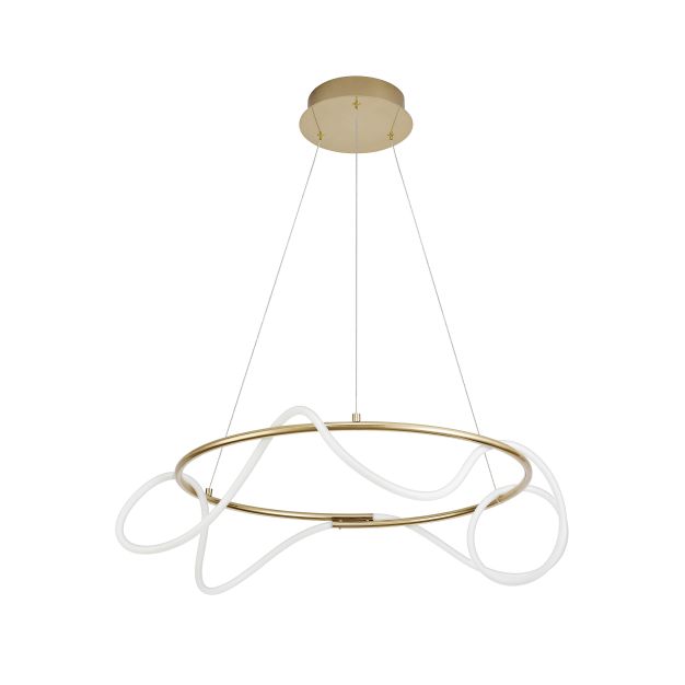 Nova Luce Tiriac - Pendelleuchte - Ø 70 x 120 cm - 43W dimmbare LED inkl - gold und weiß