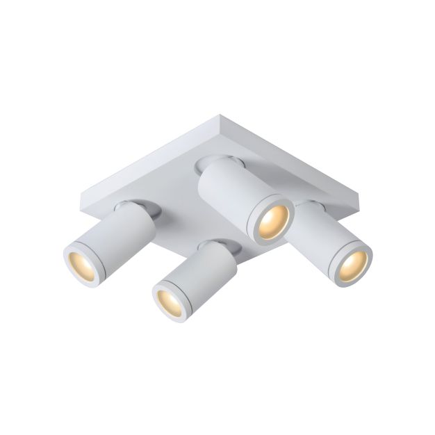 Lucide Taylor - Aufbaustrahler 4L - 24 x 24 x 12,5 cm - 4 x 5W dimmbare LED inkl. - dimmbar bis warm - IP44 - weiß
