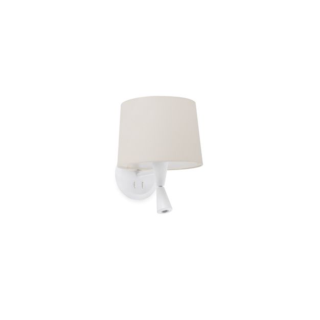 Faro Conga - Wandleuchte - 21,5 x 19 x 17,3 cm - 3W LED inkl. - matt weiß und beige