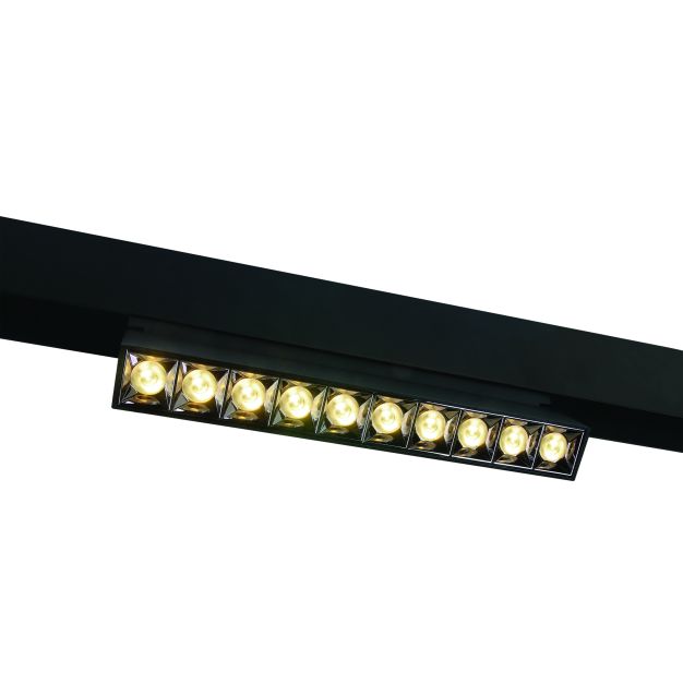 ONE Light Magnetschienensystem MAXI - neigbar linear - Schienenspot - 27 x 3,4 x 9,5 cm - 22W LED inkl. - schwarz mit silbernem Reflektor