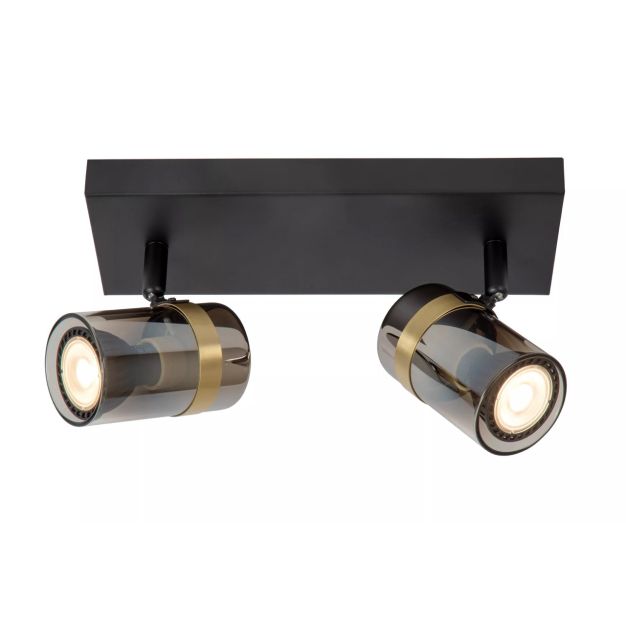 Lucide Upton - Aufbaustrahler 2L - 26 x 9,5 x 12,5 cm - geräuchert